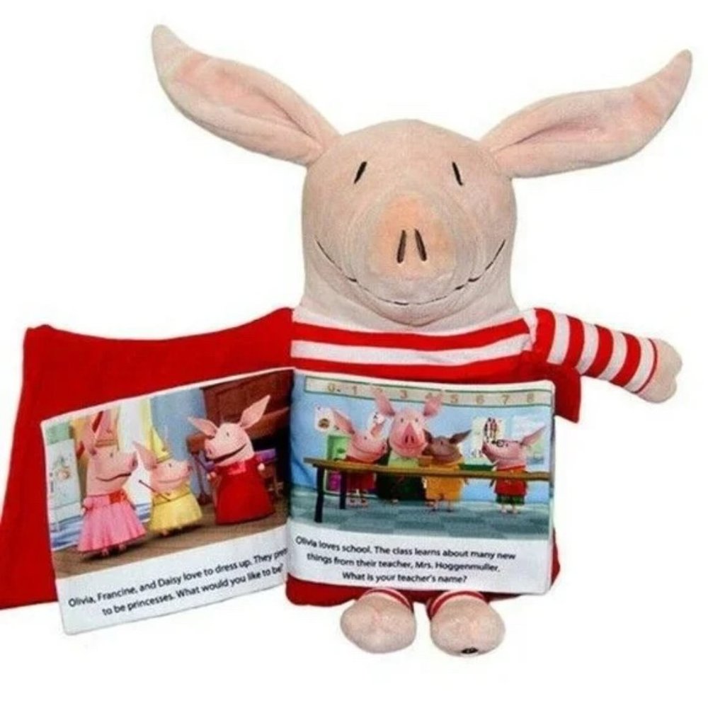 Olivia The Pig Storybook Zoobies Book Buddies Plush 14” Doll 2012 Stuffed Animal